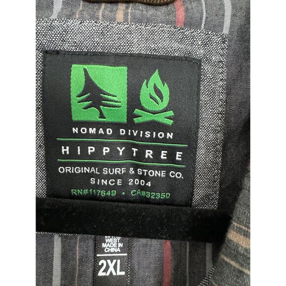 Hippy Tree Striped Button Up Shirt Men’s Size 2XL Cotton - Picture 3 of 3